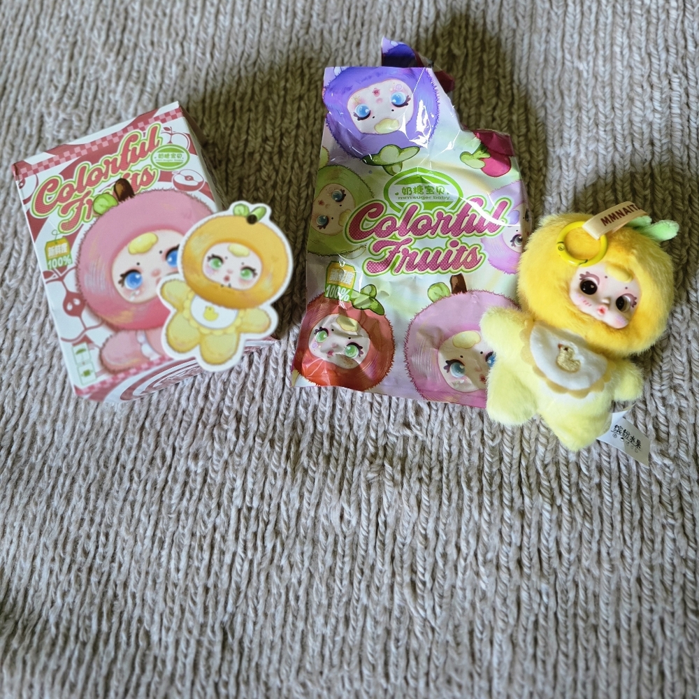Colorful Fruits Plush Keychain - Yellow